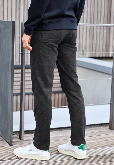 Slim Fit pantalon en optique laine null