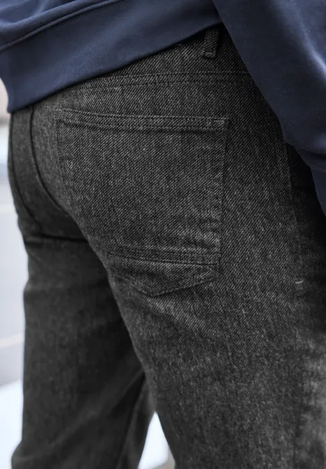 Slim Fit pantalon en optique laine null