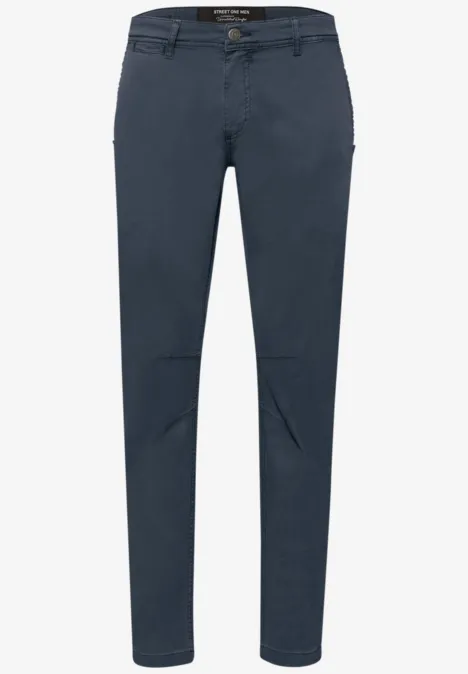 Zachte chino's in een verwassen look dark sky blue