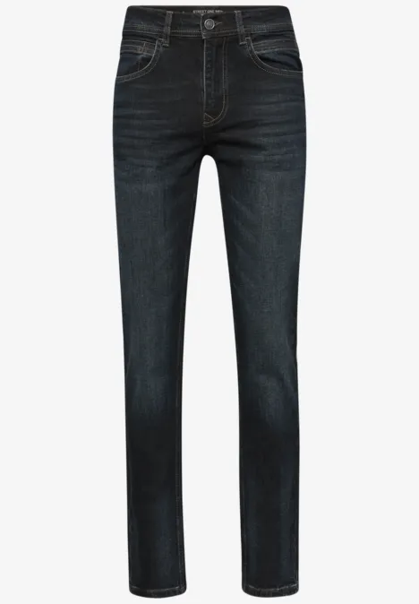Slim Fit Jeans dark blue coated
