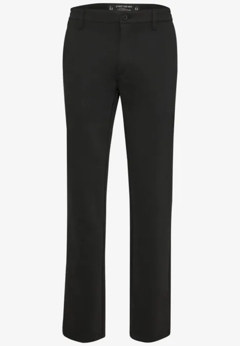 Pantalon noir droit avec ceinture et poches