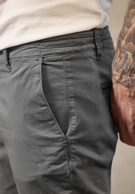 Chino met elastische tailleband steel grey Chino met elastische tailleband steel grey