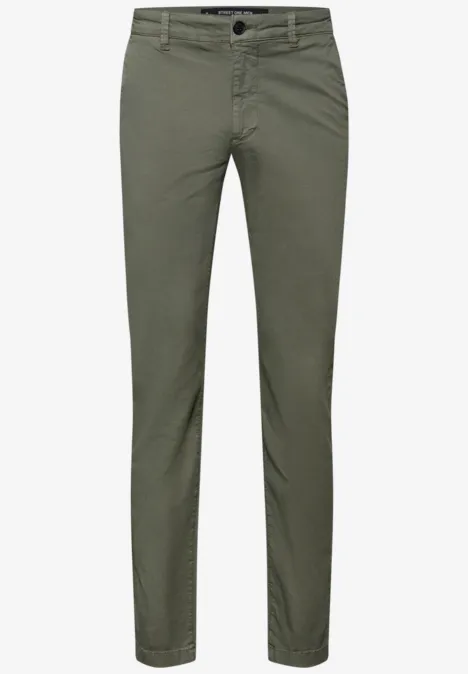 Chino avec ceinture stretch rustic green