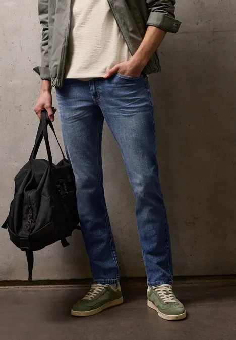 Jeansy Slim Leg indigo blue random wash