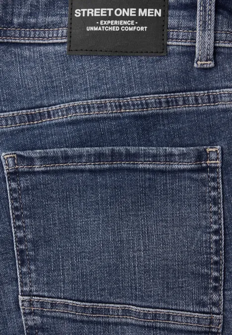 Jeansy Slim Leg indigo blue random wash