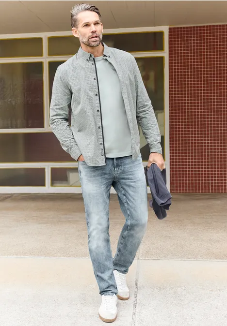 Jeansy Slim Leg light grey random wash