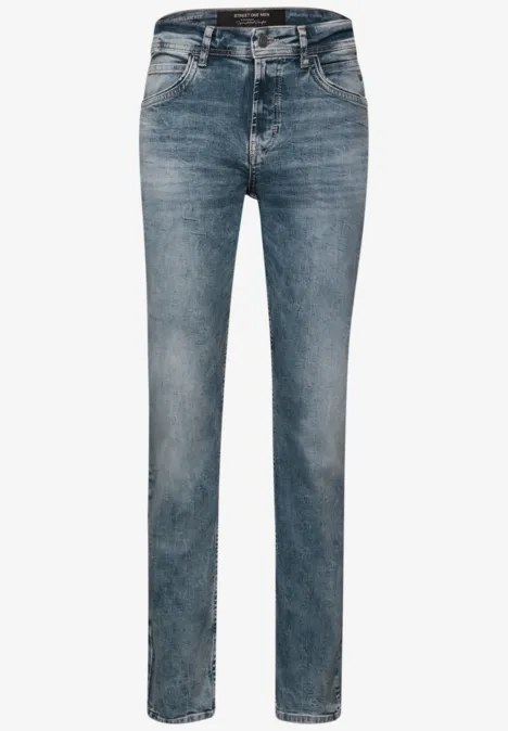 Straight Leg Jeans soft greencast random wash