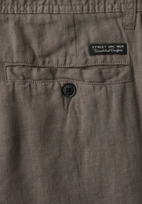 Chino Straight Legs en lin oak brown