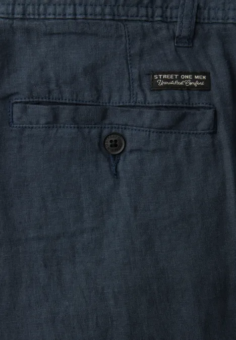 Chinoshorts aus Leinen river blue