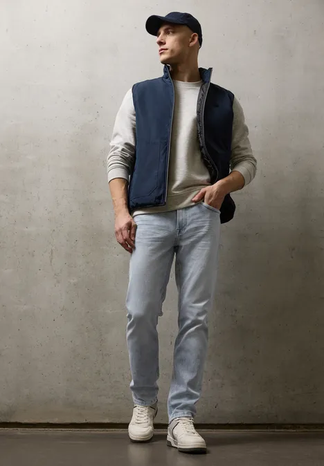 Slim Leg Jeans light grey random wash