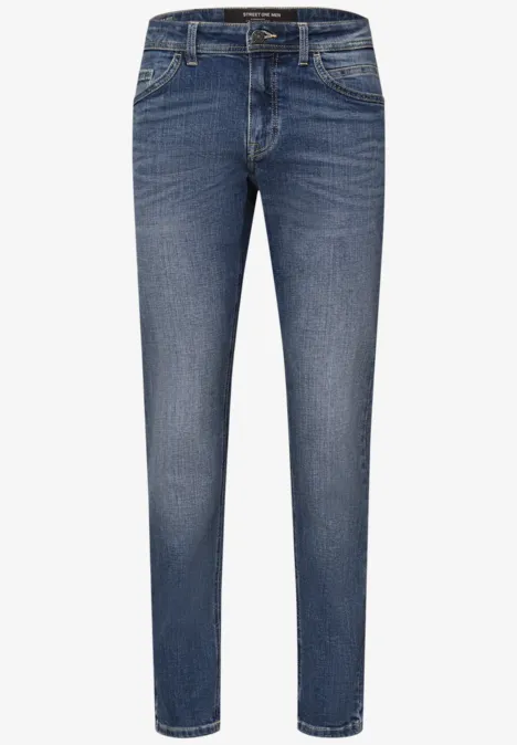 Slim Leg Jeans im Regular Fit indigo blue random wash