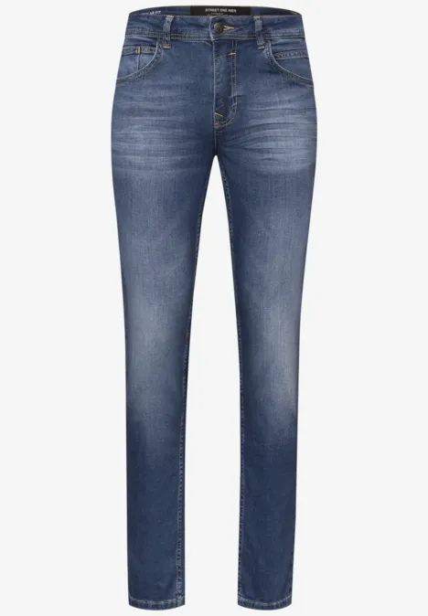 Slim Leg Jeans im Regular Fit mid blue wash