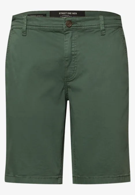 Chino Shorts im Regular Fit mit Taschen smoke green