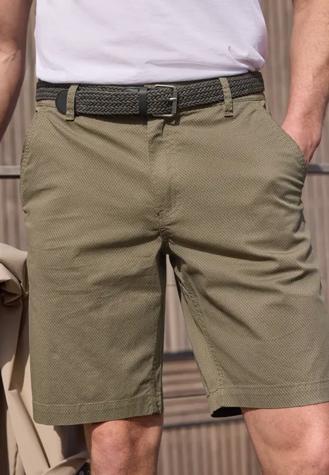 Spodenki chino Mid Waist z paskiem warm sand