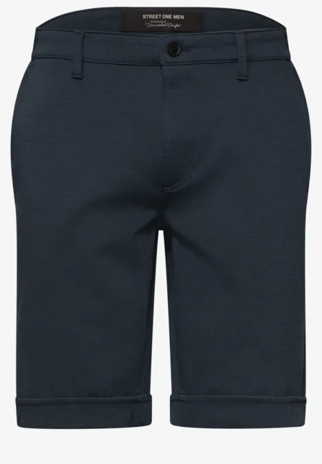 Short chino Regular Fit en jersey dark ink blue