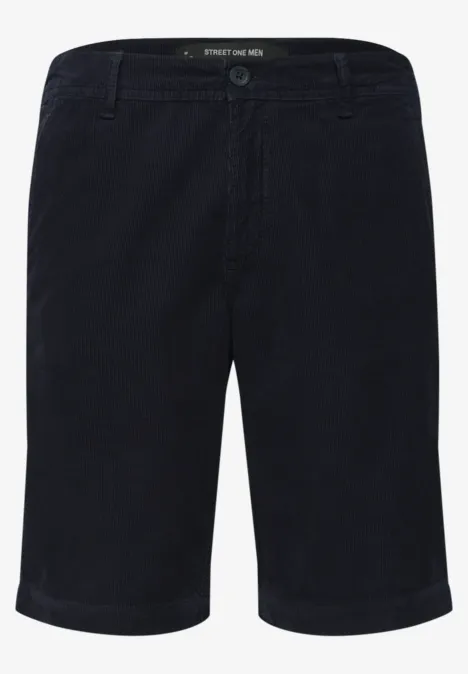 Schwarze Cord-Shorts für Herren in gerader Passform