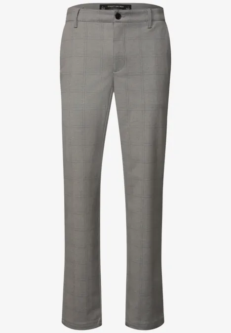 Elegante graue Anzughose mit dezentem Karomuster.