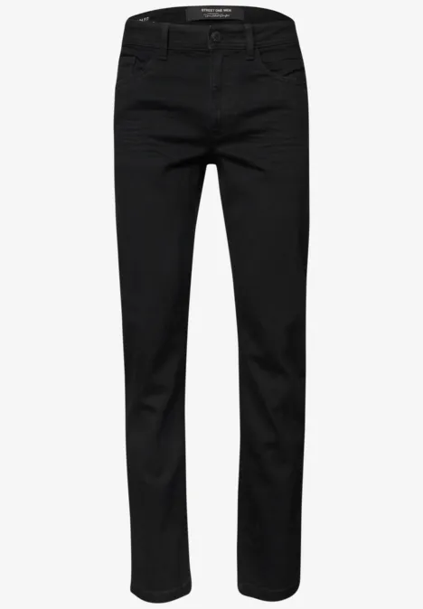 Dżinsy Slim Leg o kroju Slim Fit clean black Czarne spodnie jeansowe o prostym kroju, pięć kieszeni, standardowa talia, długość do kostek