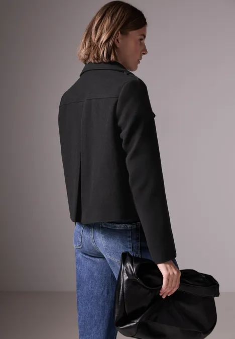 Kurzer Trenchcoat Black
