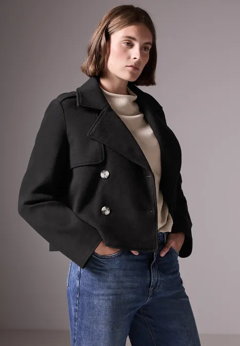 Kurzer Trenchcoat Black