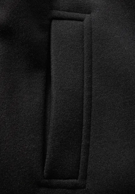Oversized Revers-Mantel Black