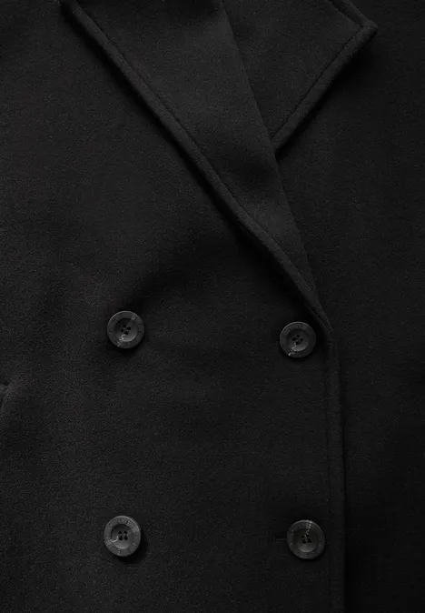 Oversized Revers-Mantel Black