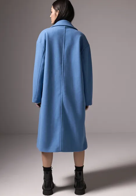 Oversized Revers-Mantel super sonic blue