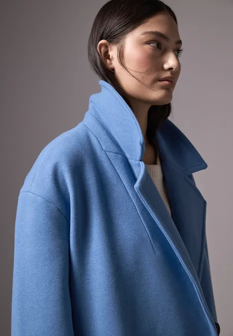 Oversized Revers-Mantel super sonic blue