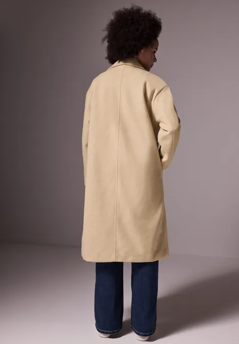 Oversized Revers-Mantel sunstone beige mel.
