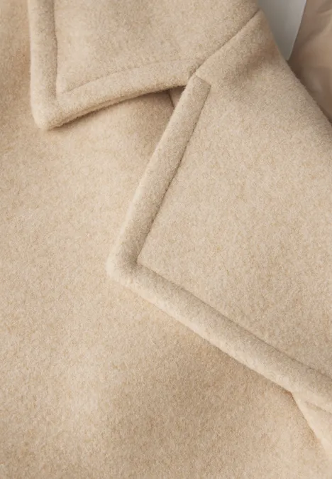 Oversized Revers-Mantel sunstone beige mel.