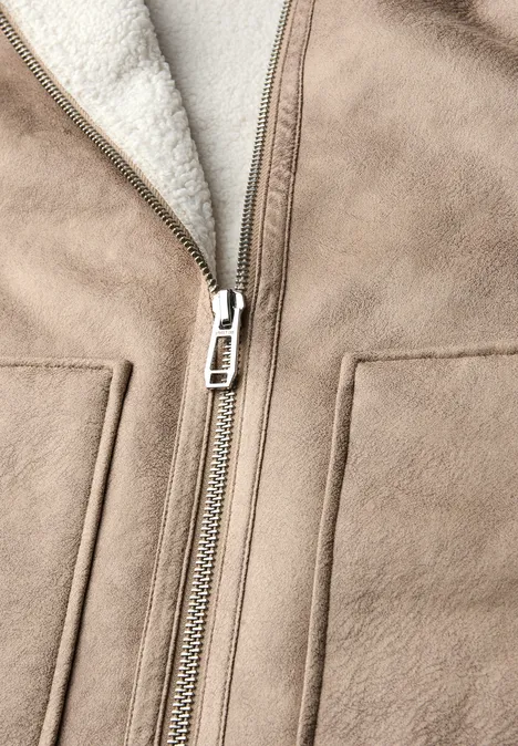 Jacke mit Teddy-Details reef sand