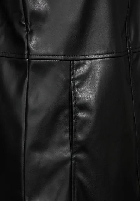 Kleid in Leder-Optik Black