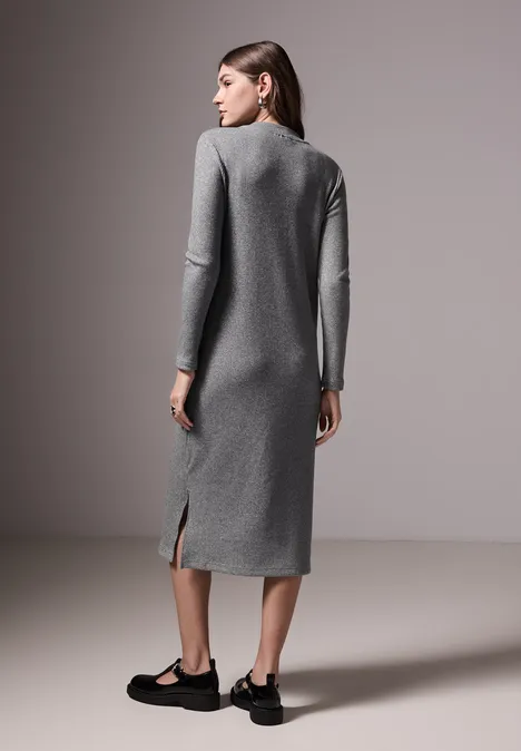 Schimmerndes Strickkleid dark silver mel.