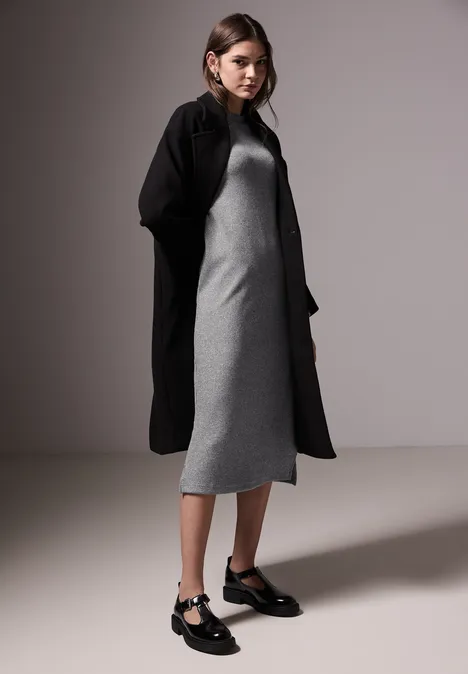 Schimmerndes Strickkleid dark silver mel.