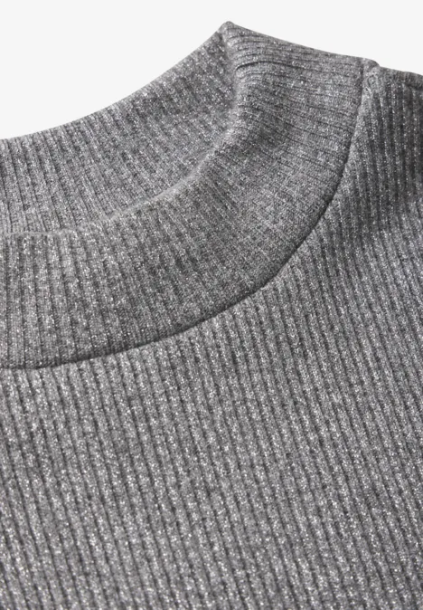 Schimmerndes Strickkleid dark silver mel.
