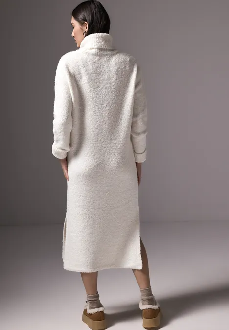 Bouclé Kleid im Relaxed Fit cream white melange