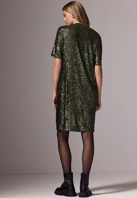Kleid mit Pailletten sparkling green