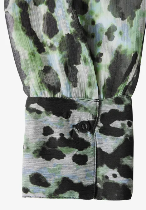 Chiffon-Kleid mit Volants vivid green