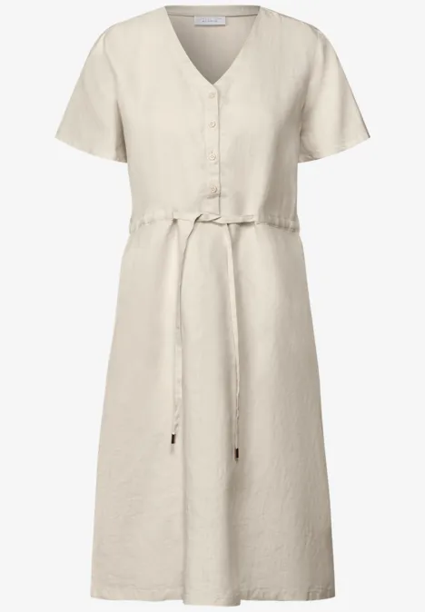 Knielanges Leinenkleid moonstone sand