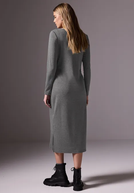 Melange-Look Kleid stormy grey mel.