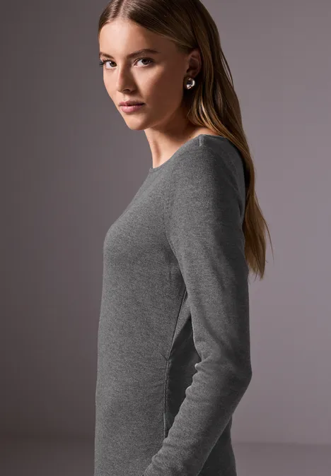 Melange-Look Kleid stormy grey mel.