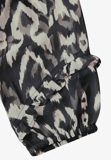 Bedrucktes Chiffon-Kleid Black