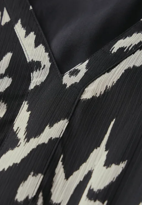 Bedrucktes Chiffon-Kleid Black
