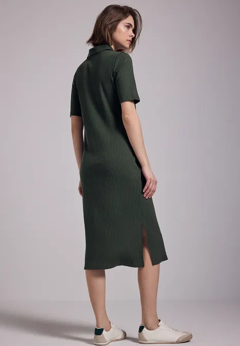 Kleid mit Rippstruktur desert pine green