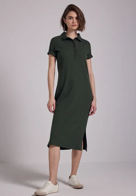 Kleid mit Rippstruktur desert pine green