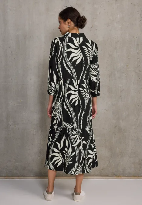 Blusenkleid mit Volants Black