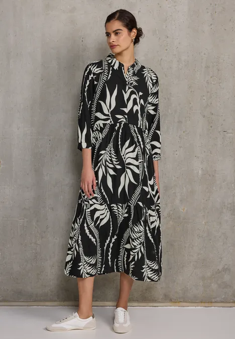 Blusenkleid mit Volants Black