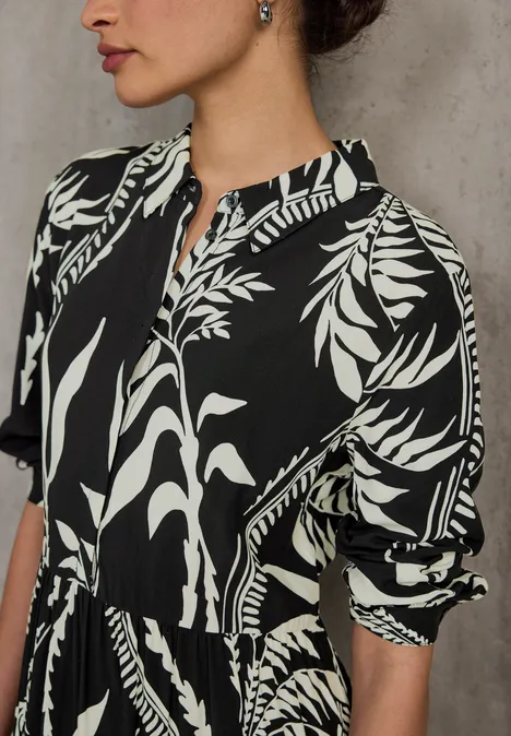 Blusenkleid mit Volants Black
