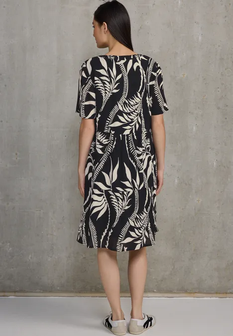 Gemustertes Tunika-Kleid Black