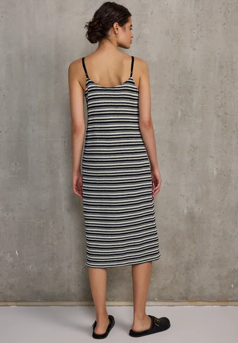 Gestreiftes Spitzenkleid Black